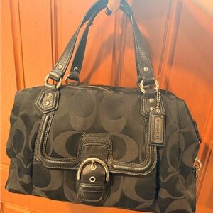 Coach Black Signature Satchel Bag